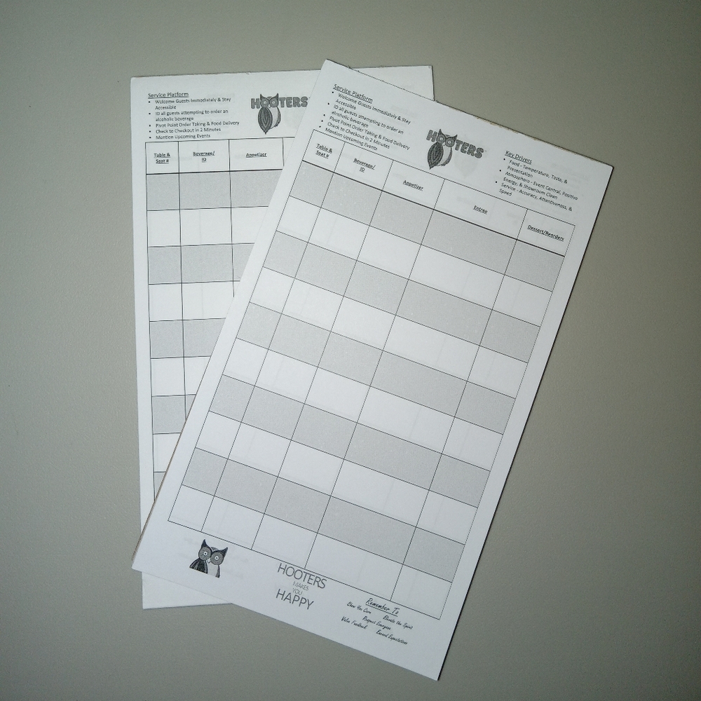 RARE Hooters girl  waitress ordering pad